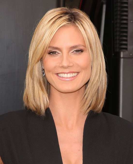 Coiffures pour femmes pour cheveux mi-longs pour un visage rond